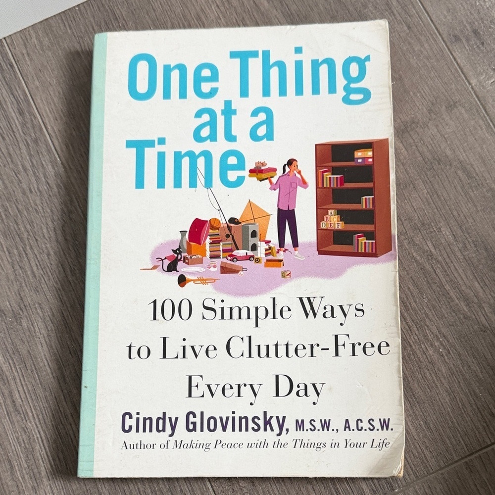One Thing at a Time by Cindy Glovinsky - Cream and Blue Cover